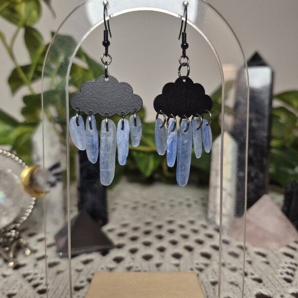 Kyanite Cloud Gemstone Earrings - Picture 6 of 7